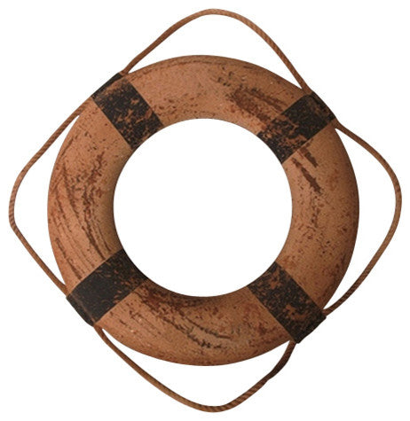 14" Antique Finish Decorative Life Ring