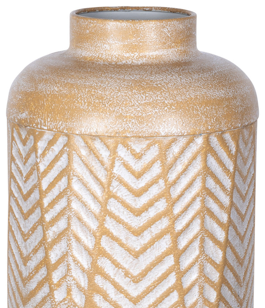 Tribal Pattern Jumbo Metal Decorative Vase