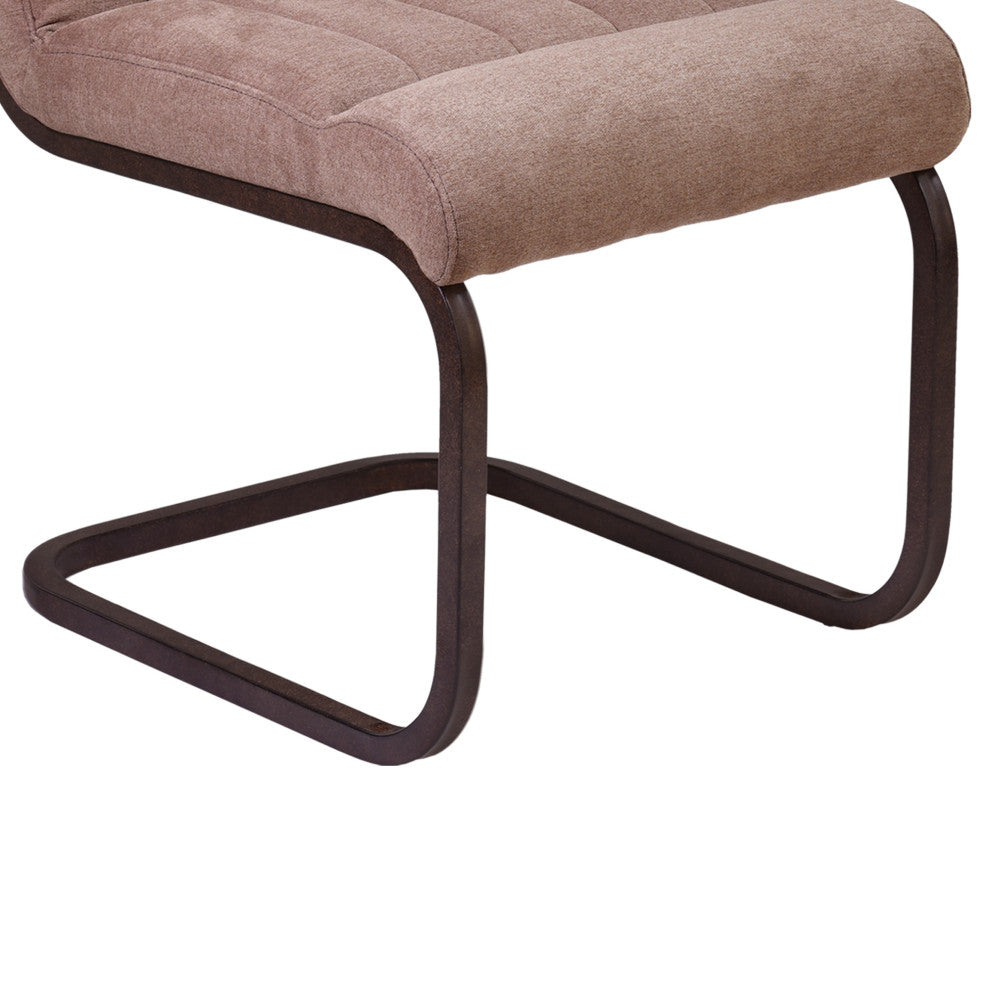 Vancouver Metal Side Chair In Auburn Bay And Brown Microfiber, Set of 2
