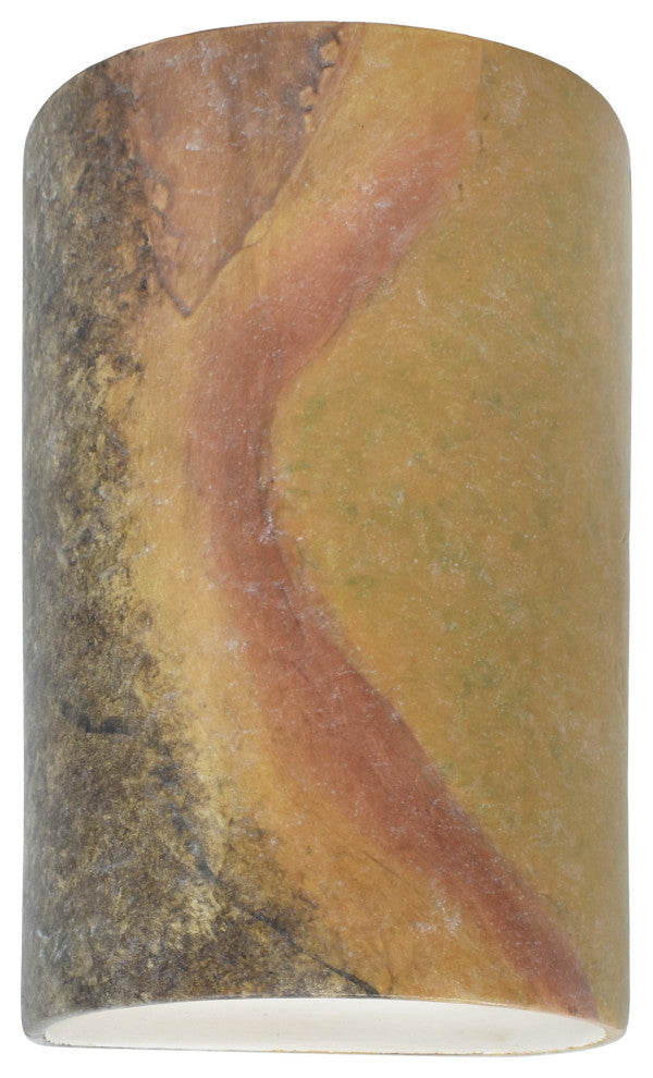 Ambiance, Small Cylinder, Open Top & Bottom Wall Sconce, Harvest Yellow Slate