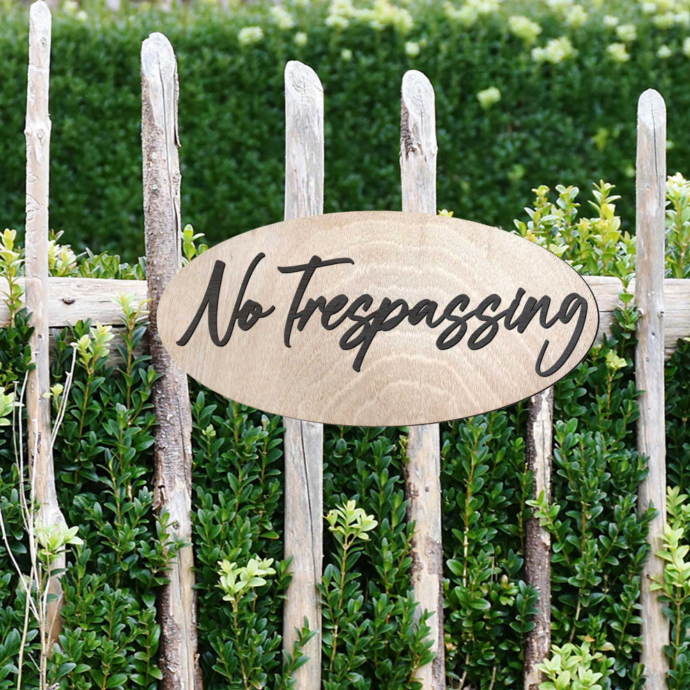 No Trespassing Sign Business sign Wooden sign Birch wood sign Lightweight sign