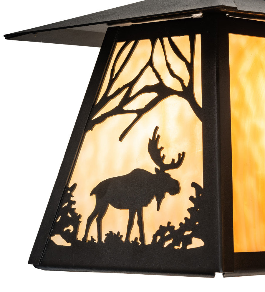 24 Wide Moose at Dawn 2 Light Wall Sconce