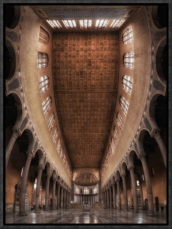 "Santa Sabina Church, Rome." Framed Canvas Giclee by Cuomo Massimo, 13x17"