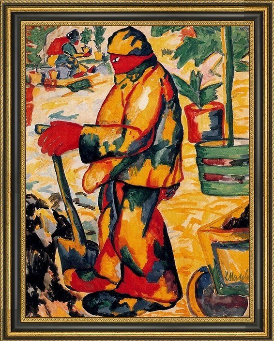 Kazimir Malevich Gardener - 18" x 24" Framed Premium Canvas Print
