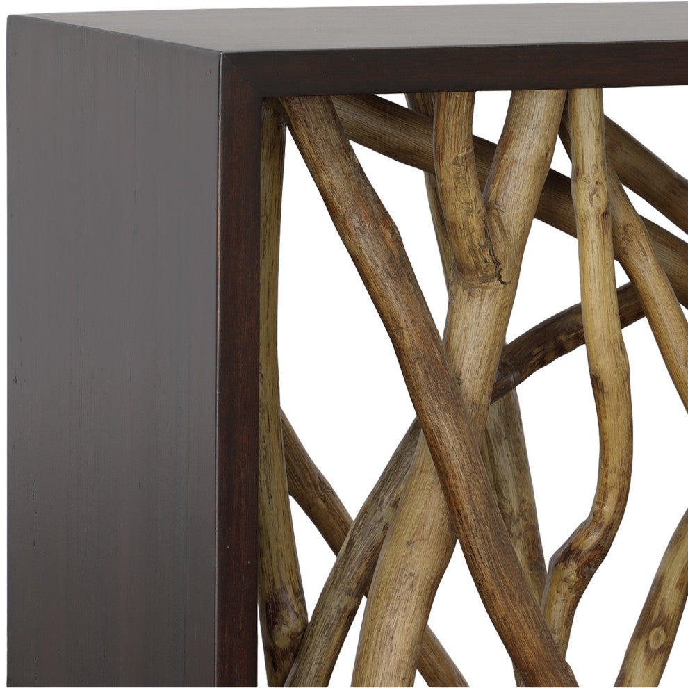 Uttermost Teak Maze Console table