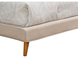 Bowery Hill California King Upholstered Platform Bed in Light Gray