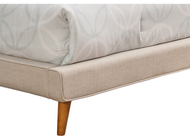 Bowery Hill California King Upholstered Platform Bed in Light Gray