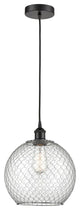 Innovations 616-1P-BK-G122-10CSN Large Chicken Wire 1 Light Pendant, Matte Black
