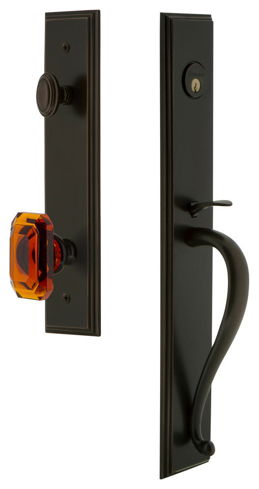 Carre' 1-Piece Dummy Handleset, S Grip and Baguette Amber Knob, 848808