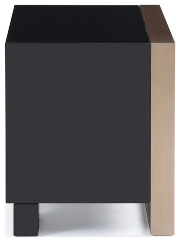 HomeRoots Modern Brushed Black and Bronze Nightstand