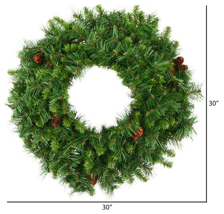30" Cheyenne Pine Wreath 15 Cones 260T