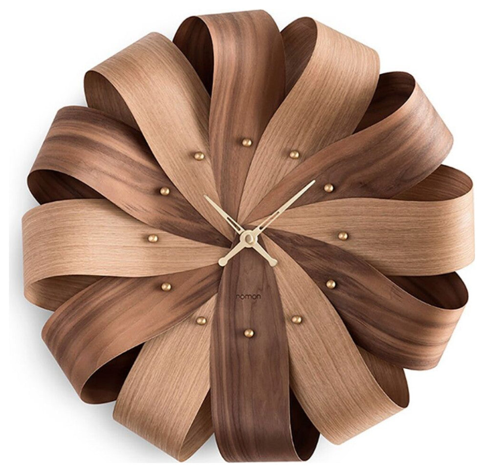 Nomon Brisa Mixto X-Large Clock | Body In Walnut and Oak Wood