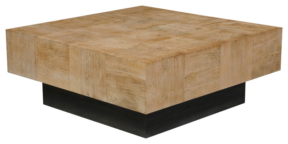 Camilla 2-piece Solid Wood Living Room Table Set, Brown, Square