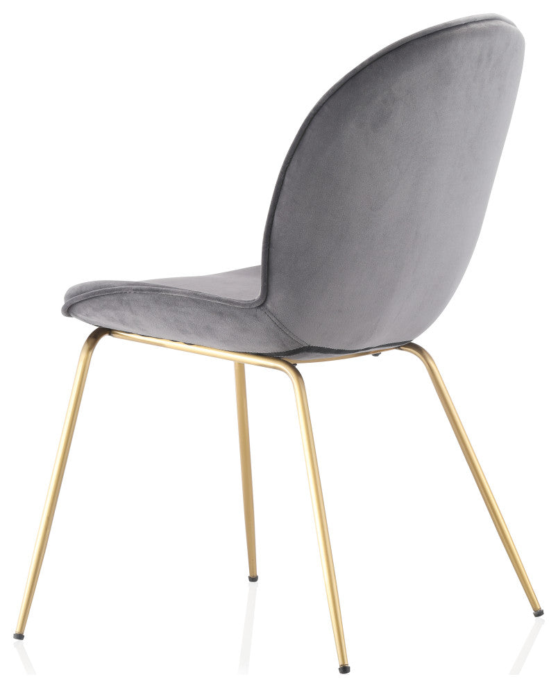 Mid-Century Modern Beetle style Dining Chair, Set of 2, Gray