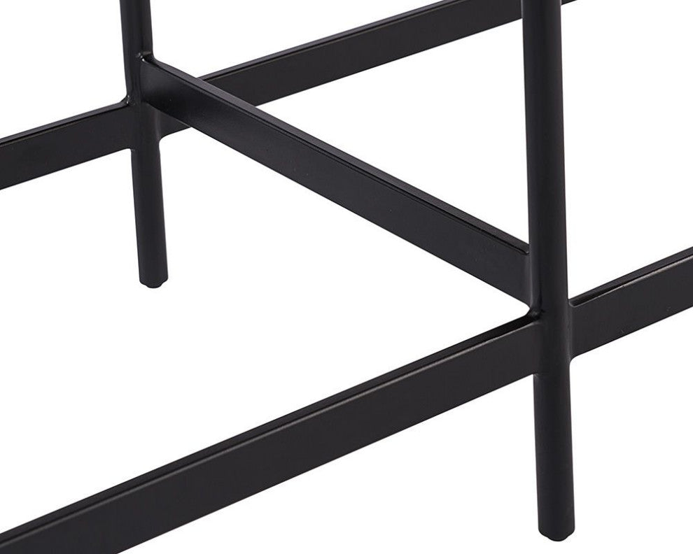 Omari Bench, Black/Light Tan Leather