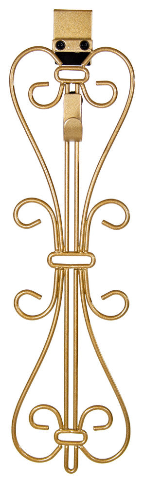 Adjustable Wreath Hanger for Door Elegant, Black, Gold