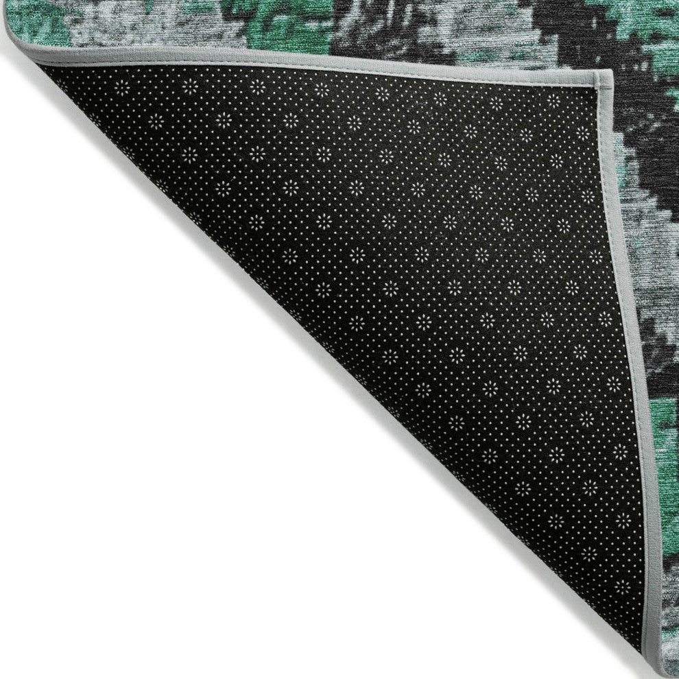 Machine Washable Indoor/Outdoor Chantille ACN1890 Teal 5' x 7'6" Rug