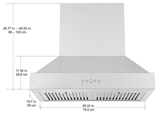 30 in. Wall-Mounted Range Hood in Stainless Steel