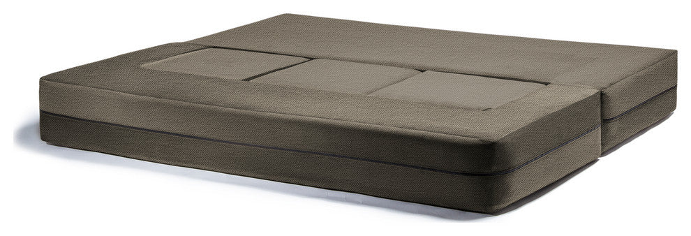 Zipline Convertible Sleeper Sofa With 3 Ottomans, 3-Piece Set, Mocha