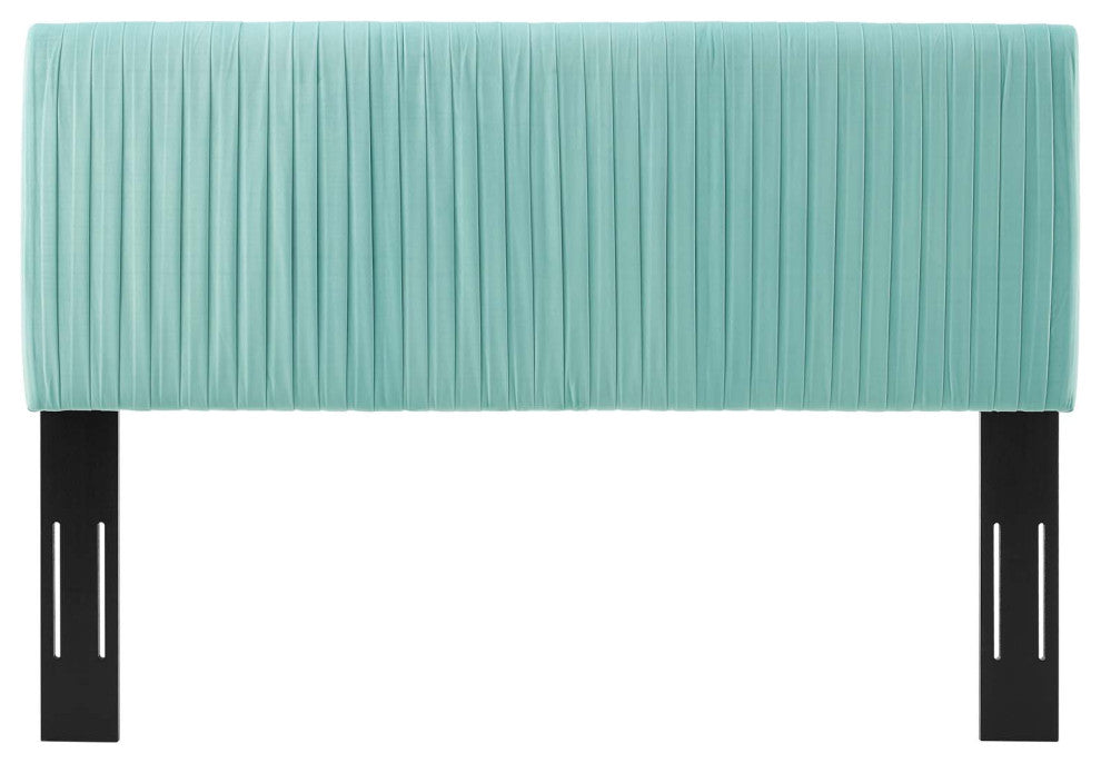 Tufted Headboard, Twin Size, Velvet, Blue, Modern Contemporary, Bedroom Master