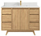 Madison Teak 48 Single Sink Bath Vanity in Light Natural 1.5" Calacatta Laza