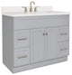 Ariel Hamlet 43" Oval Sink Bath Vanity, 1.5" White Quartz