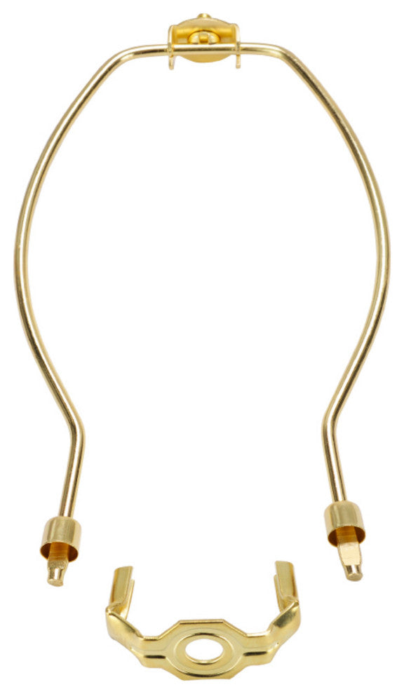 Aspen Creative 20007-12, 10" Heavy Duty Lamp Harp With Saddle Polished Brass 2Pk