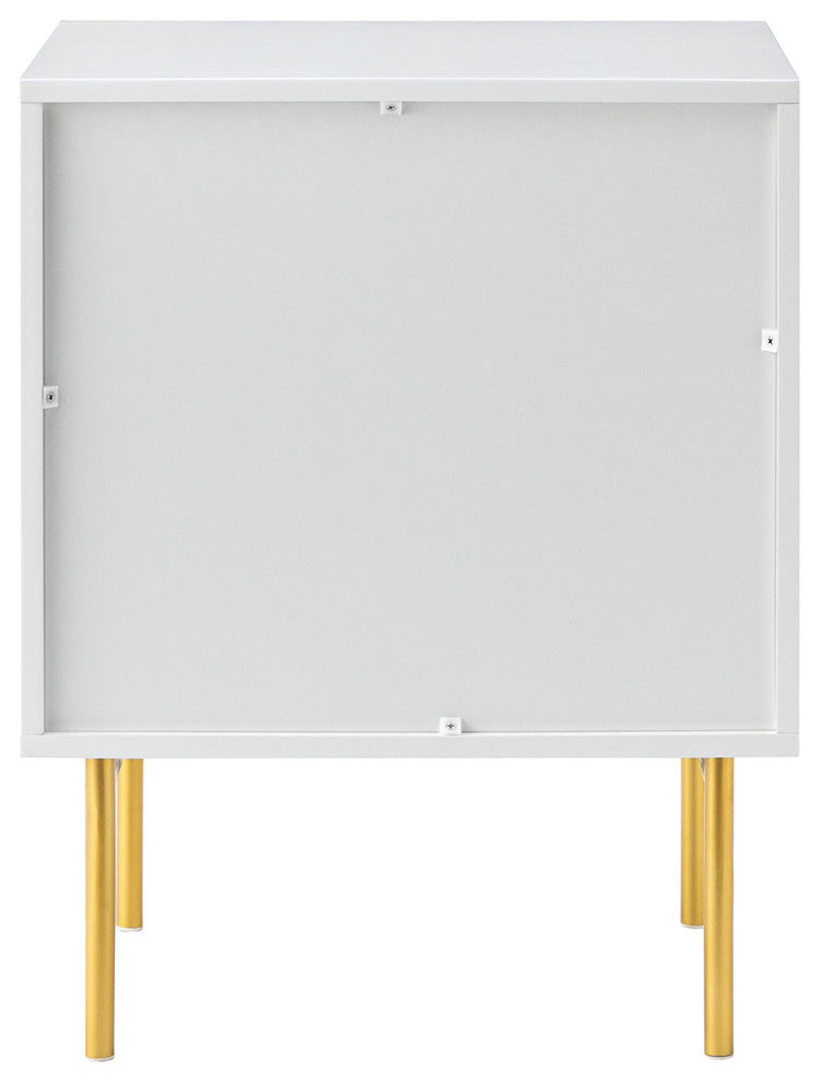 Nightstand With 2-Drawer 25.2'' Tall, White