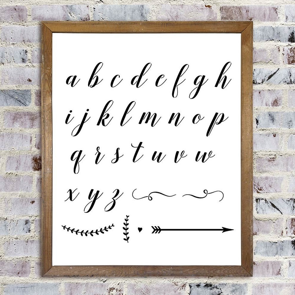 Script Alphabet Stencil, DIY Letter Stencils