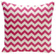 Chevron Decorative Outdoor Pillow, Fushia, 18"x18"