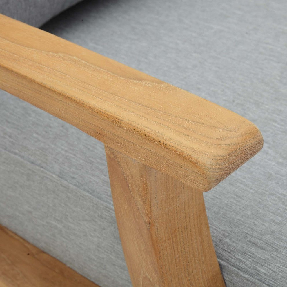 Marina Outdoor Patio Teak Armchair, Natural Gray