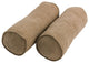 20"X8" Double-Corded Solid Microsuede Bolster Pillows, Set of 2, Java