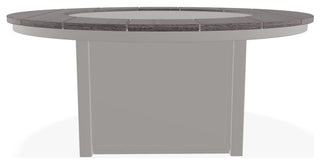 54" Round Marine Grade Fire Table with Propane Shelf, Warm Gray/Boardwalk