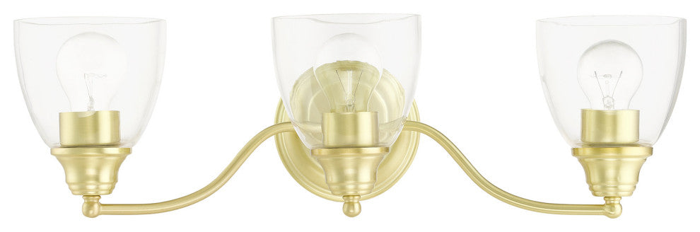 Satin Brass Transitional, Colonial, Vanity Sconce