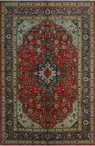 Semi Antique Wakeman Red/Navy Rug, 6'6x9'10