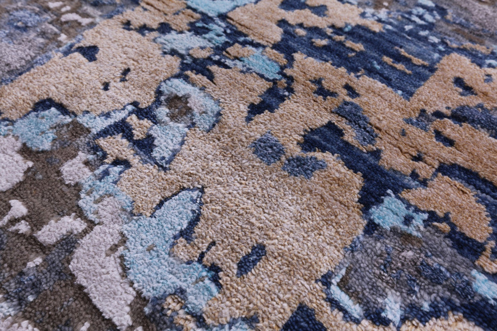 Wool & Silk Abstract Handmade Rug 7' 11" X 9' 11" - Q15795
