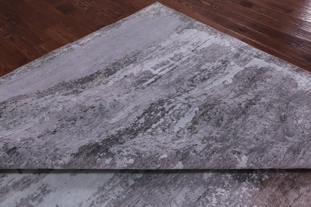 Abstract Wool and Silk Hand-Knotted Rug 10' 0" X 14' 2" Q11814