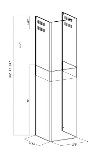 Winflo Chimney Extension for Wall-Mount Range Hood, Stainless Steel
