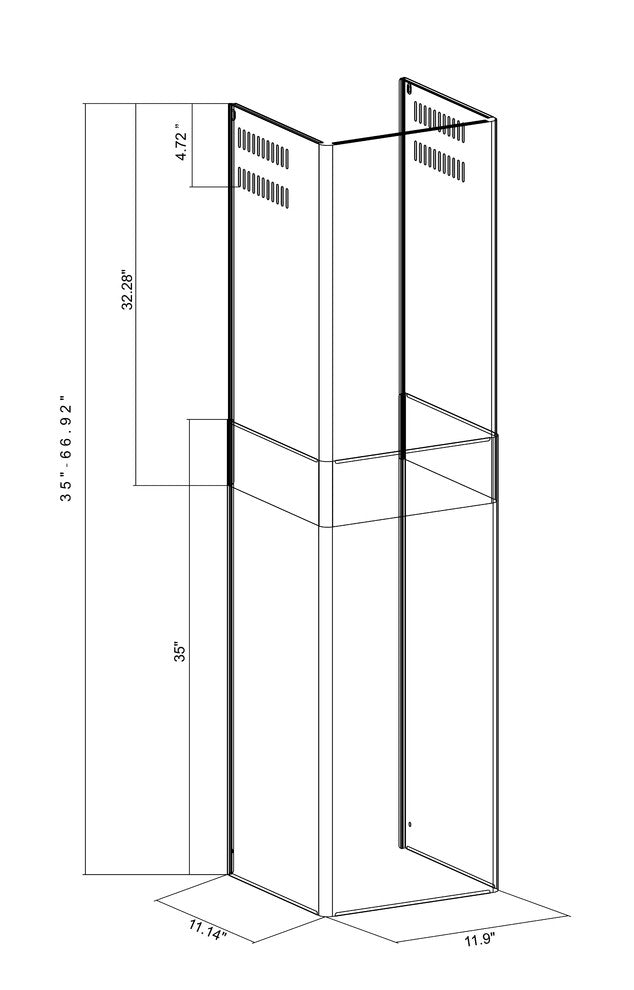 Winflo Chimney Extension for Wall-Mount Range Hood, Stainless Steel