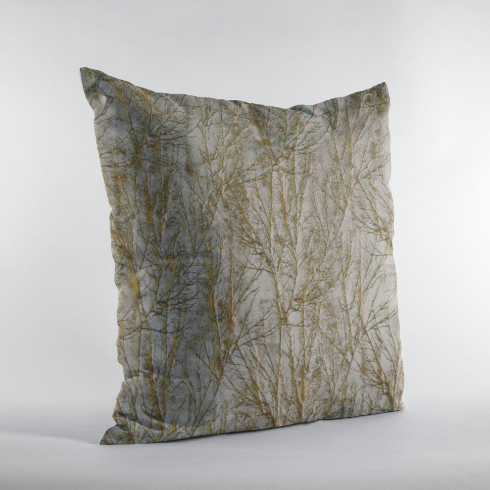 Patina Yarns Shiny Fabric With Twig Pattern Luxury Throw Pillow, 12"x20"