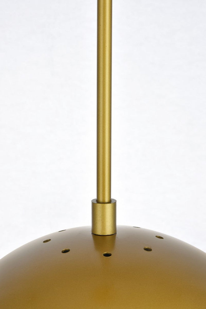 Elsa 1-Light Brass Plug-In Pendant With Clear Glass