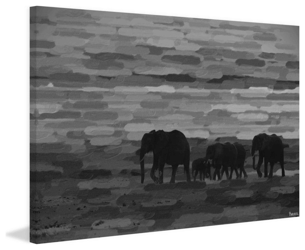 "Pachyderm Family" Print on Canvas, 24"x16"