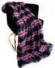 Plutus Fuchsia Black Fluffy Fields Faux Fur Throw Blanket, Throw 60"W x 90"L
