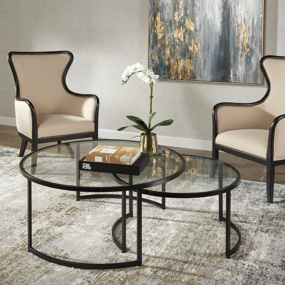 Uttermost Rhea Black Nesting Coffee Tables Set of 2