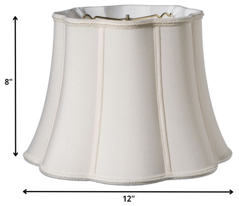 12" Cream Melon Scallop Paperback Shantung Lampshade