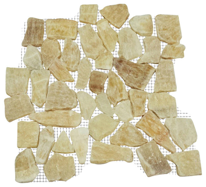 Interlocking Pebbles Tile Yellow Jelly Natural, Sample