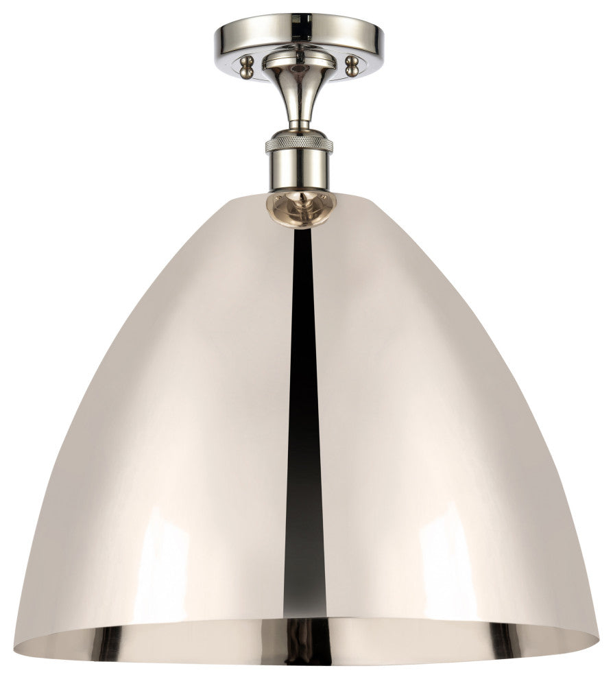Ballston Dome Semi-Flush Mount, Polished Nickel, Polished Nickel