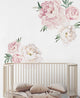 Peony Flowers Vinyl Wall Sticker, Vintage Pink