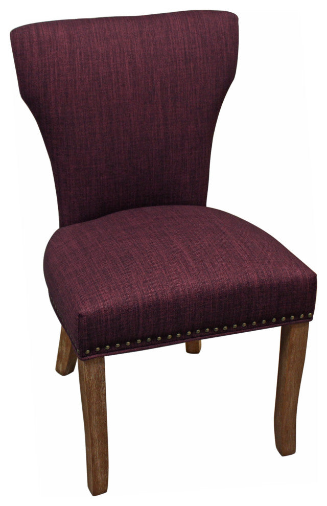 Lavaca 5-Piece Dining Set, 48" Round Dining Table and 2 Sets of Purple Chairs
