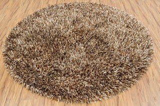 Iris Contemporary Area Rug, Brown, 7'9" Round